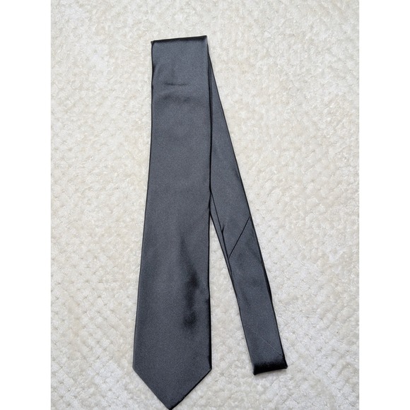 Express Other - Mens Gray Silk Tie Solid Classic Formal Wedding Business NWT